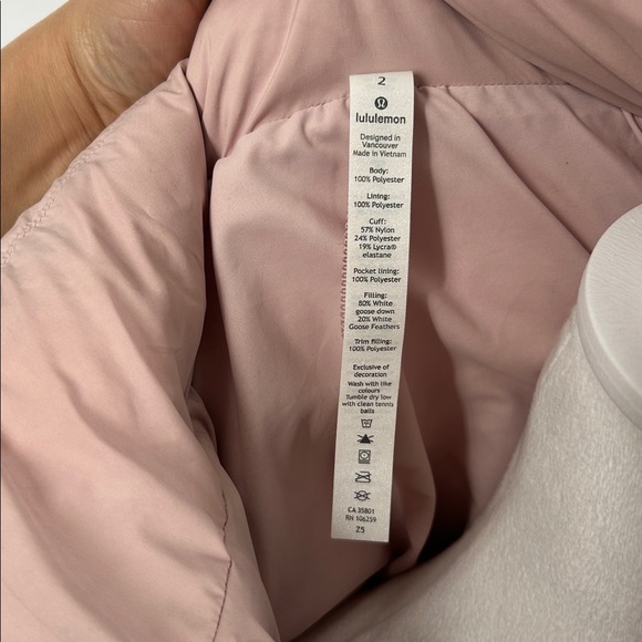 Lululemon Down Puffer Jacket Hooded Blush Pink Size 2 - Picture 2 of 16